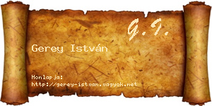 Gerey István névjegykártya